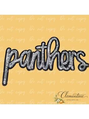 Panthers Script Sequin Iron-on Patch